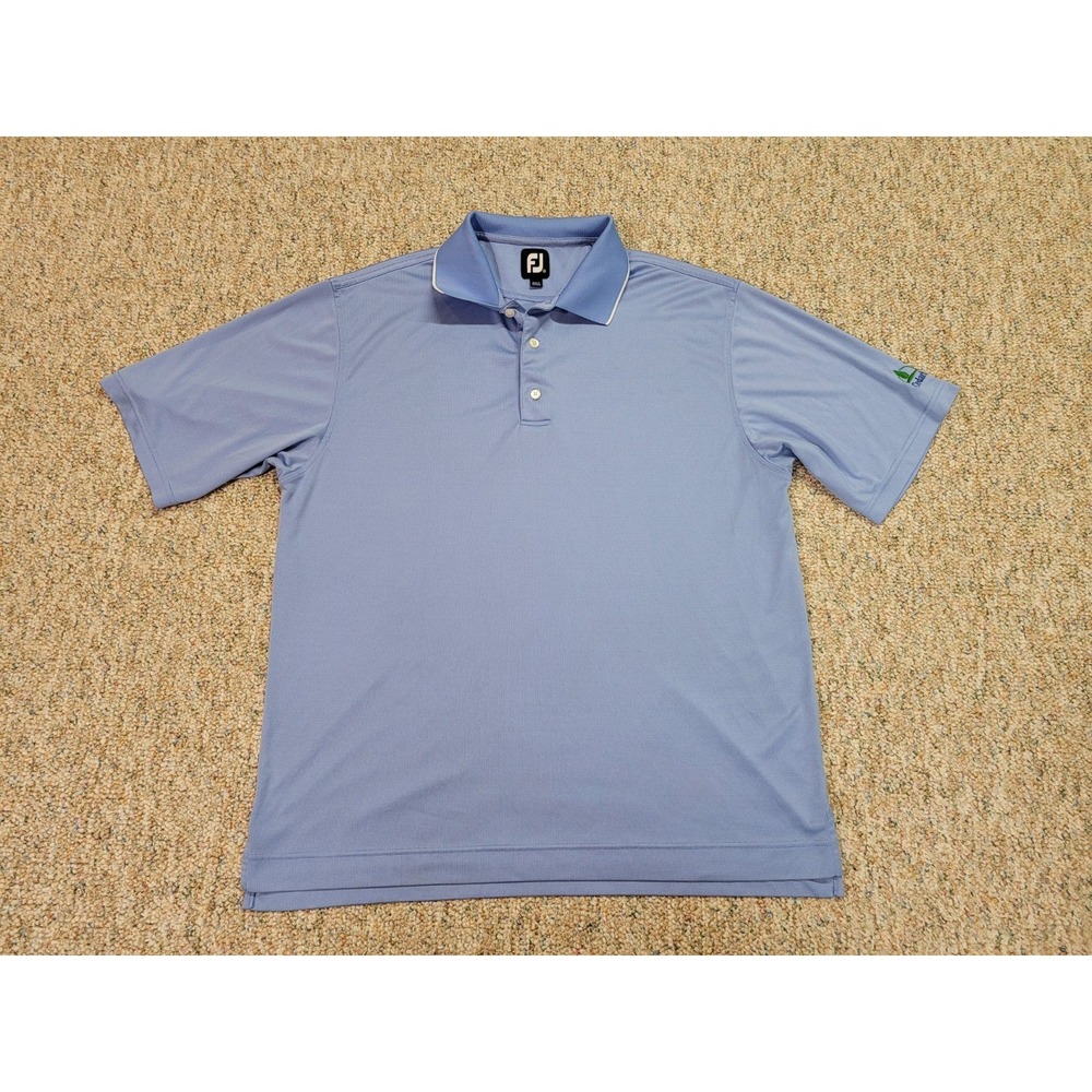 FootJoy Polo Shirt Men XL Blue Golf Performance Cedarbrook Stretch Sports Active